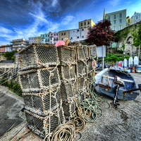 Buy canvas prints of Tenby Lobster Traps by Steve Purnell