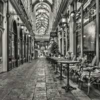 Buy canvas prints of Arcade Cafe Mono by Steve Purnell