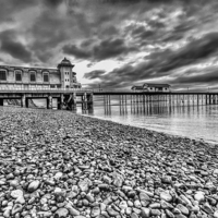 Buy canvas prints of Penarth Pier 2 Mono by Steve Purnell