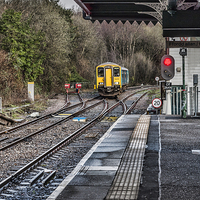 Buy canvas prints of The Train Now Arriving At by Steve Purnell