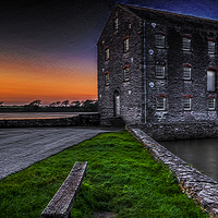 Buy canvas prints of Carew Tidal Mill At Sunset Textured by Steve Purnell