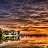 Buy canvas prints of Carew Castle Sunset 2 by Steve Purnell