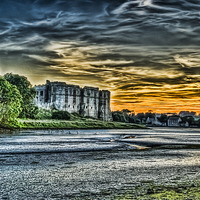 Buy canvas prints of Carew Castle Sunset 4 by Steve Purnell