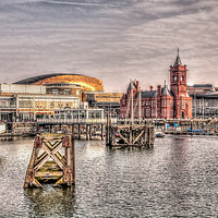 Buy canvas prints of Over Cardiff Bay by Steve Purnell