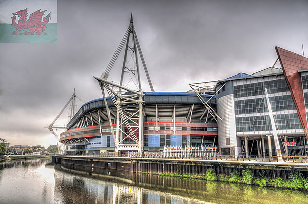 The Millennium Stadium With Flag Picture Board by Steve Purnell