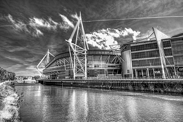 Wales Millennium Stadium 3 Mono Picture Board by Steve Purnell
