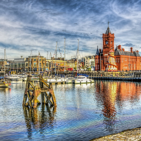 Buy canvas prints of Cardiff Bay And The Pierhead Building by Steve Purnell
