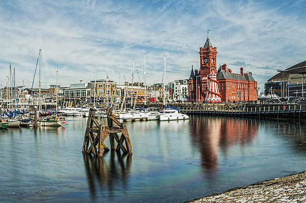 Cardiff Bay And The Pierhead Building Long Exposur Picture Board by Steve Purnell
