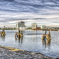 Buy canvas prints of Cardiff Bay Towards St Davids Hotel by Steve Purnell
