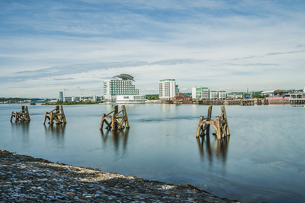 Cardiff Bay Towards St Davids Hotel Long Exposure Picture Board by Steve Purnell