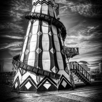 Buy canvas prints of Helter Skelter Mono by Steve Purnell