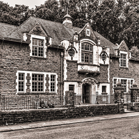 Buy canvas prints of Oakdale Workmens Institute Mono by Steve Purnell