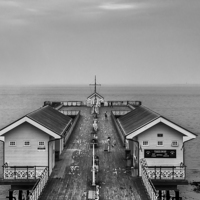Buy canvas prints of Penarth Pier Black and White by Steve Purnell