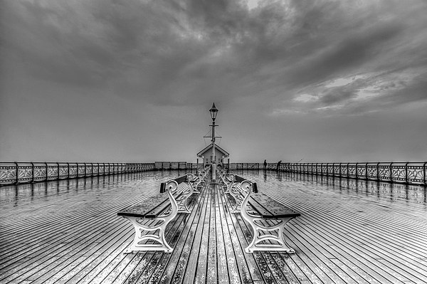 Penarth Pier 2 Black and White Picture Board by Steve Purnell