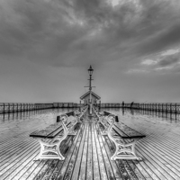 Buy canvas prints of Penarth Pier 2 Black and White by Steve Purnell