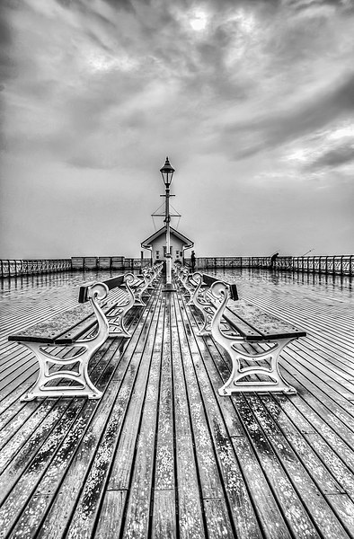 Penarth Pier 3 Black and White Picture Board by Steve Purnell