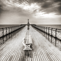 Buy canvas prints of Penarth Pier 6 Black and White by Steve Purnell