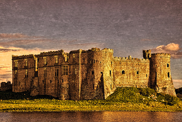 Carew Castle Sunset Picture Board by Steve Purnell