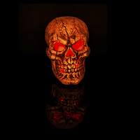 Buy canvas prints of Glowing Halloween Skull Reflecting Evil by Steve Purnell