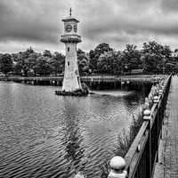 Buy canvas prints of  Scott Memorial Lighthouse Roath Park Cardiff 3 mo by Steve Purnell