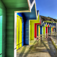 Buy canvas prints of Barry Island Beach Huts 5 by Steve Purnell