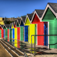 Buy canvas prints of Barry Island Beach Huts 6 by Steve Purnell