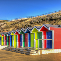 Buy canvas prints of Barry Island Beach Huts 9 by Steve Purnell