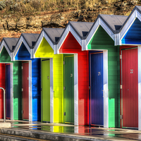 Buy canvas prints of Barry Island Beach Huts 10 by Steve Purnell