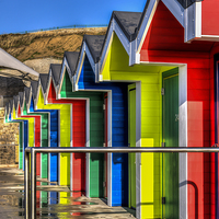 Buy canvas prints of Barry Island Beach Huts 12 by Steve Purnell