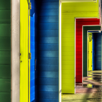 Buy canvas prints of Barry Island Beach Huts 13 by Steve Purnell