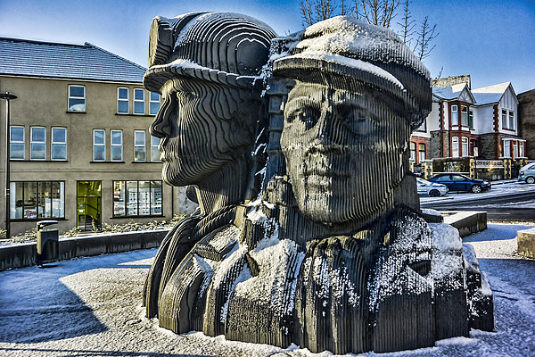 Miners In The Snow 1 Picture Board by Steve Purnell