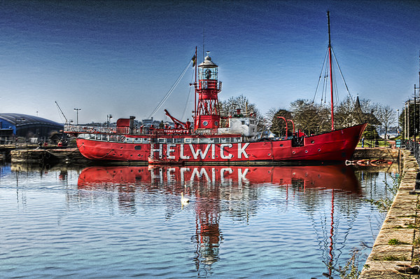 Helwick Lightship Cardiff Bay Picture Board by Steve Purnell