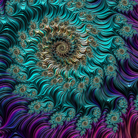 Buy canvas prints of Aqua Swirl by Steve Purnell