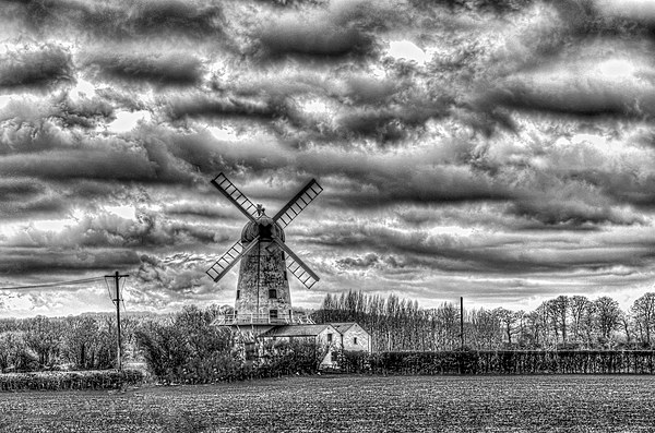 Llancayo Mill Usk 1 Mono Picture Board by Steve Purnell