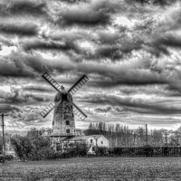 Buy canvas prints of Llancayo Mill Usk 1 Mono by Steve Purnell