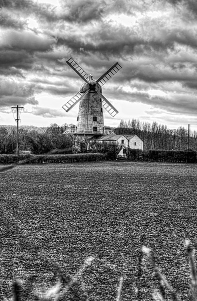 Llancayo Mill Usk 2 Mono Picture Board by Steve Purnell