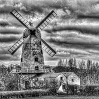 Buy canvas prints of Llancayo Mill Usk 3 Mono by Steve Purnell