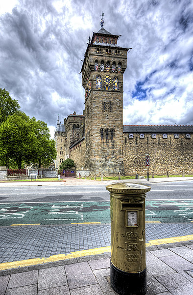 Cardiff Castle Clock Tower Picture Board by Steve Purnell
