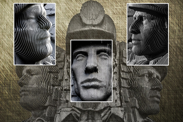 Miners Triptych Picture Board by Steve Purnell