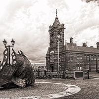 Buy canvas prints of Cardiff Bay Mono by Steve Purnell