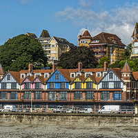 Buy canvas prints of Seafront Villas Penarth by Steve Purnell