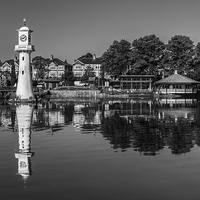 Buy canvas prints of Roath Park Lake Black and White by Steve Purnell