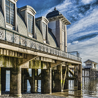 Buy canvas prints of Penarth Pier From The Beach by Steve Purnell