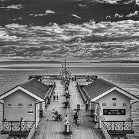 Buy canvas prints of View Over The Pier Mono by Steve Purnell