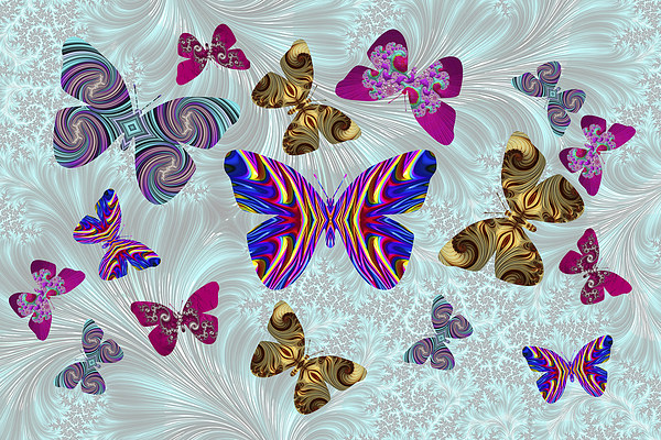 Fractal Butterfly Paradise Picture Board by Steve Purnell
