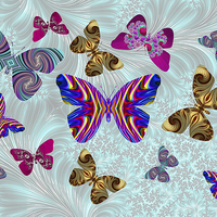 Buy canvas prints of Fractal Butterfly Paradise by Steve Purnell