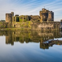 Buy canvas prints of Caerphilly Castle Long Exposure 1 by Steve Purnell