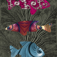 Buy canvas prints of A Tale Of Three Fishes by Steve Purnell