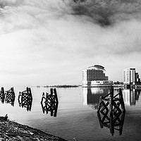 Buy canvas prints of  Fog In The Bay 2 mono by Steve Purnell