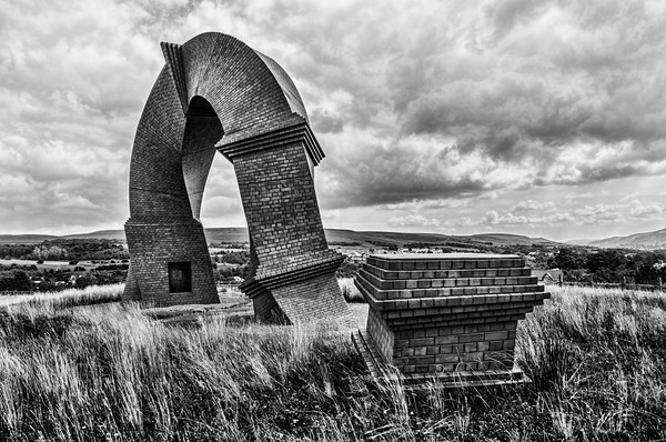 The Twisted Chimney Mono 1 Picture Board by Steve Purnell